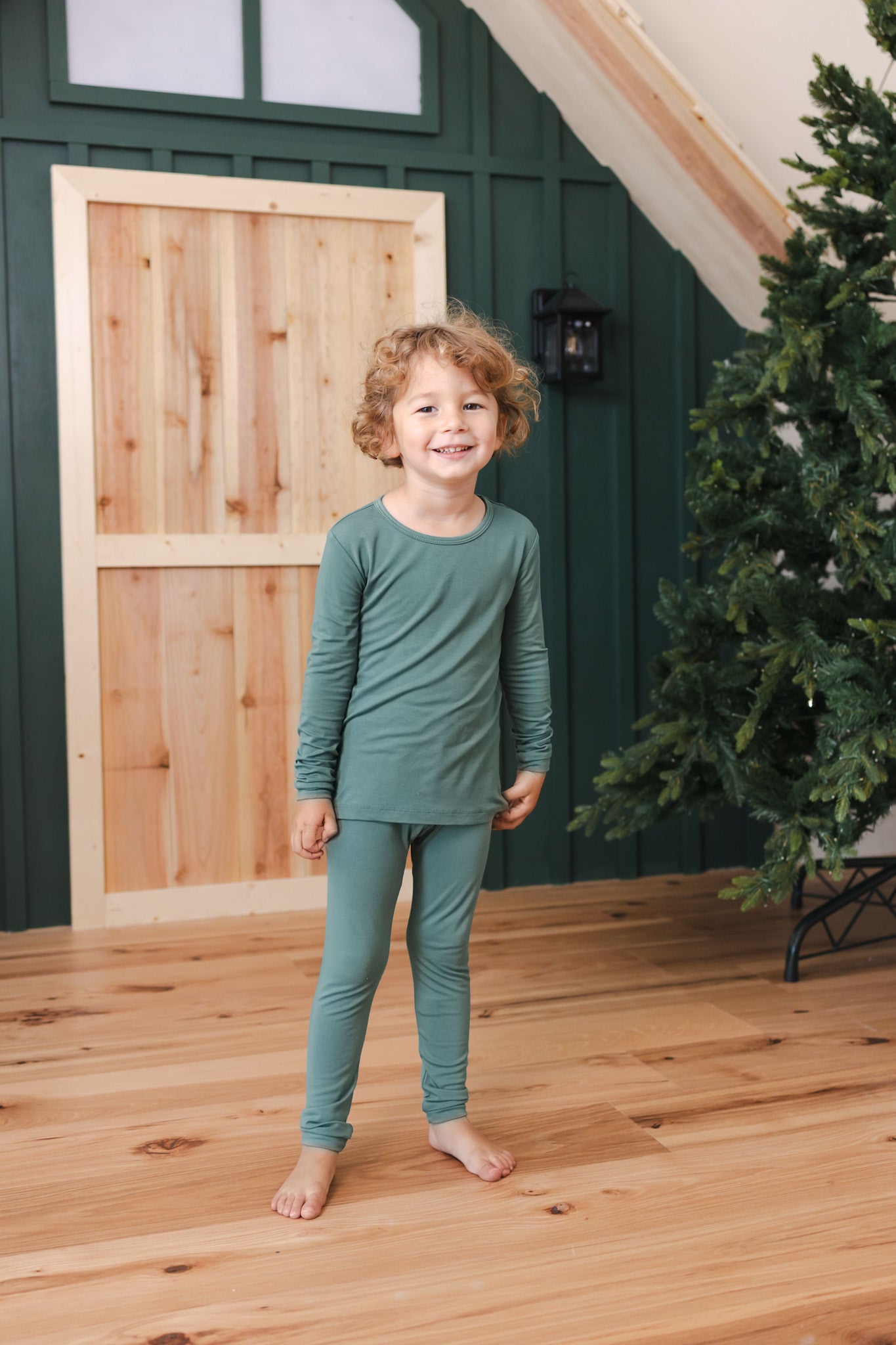Long Sleeve Pajamas in Pine - Image 6