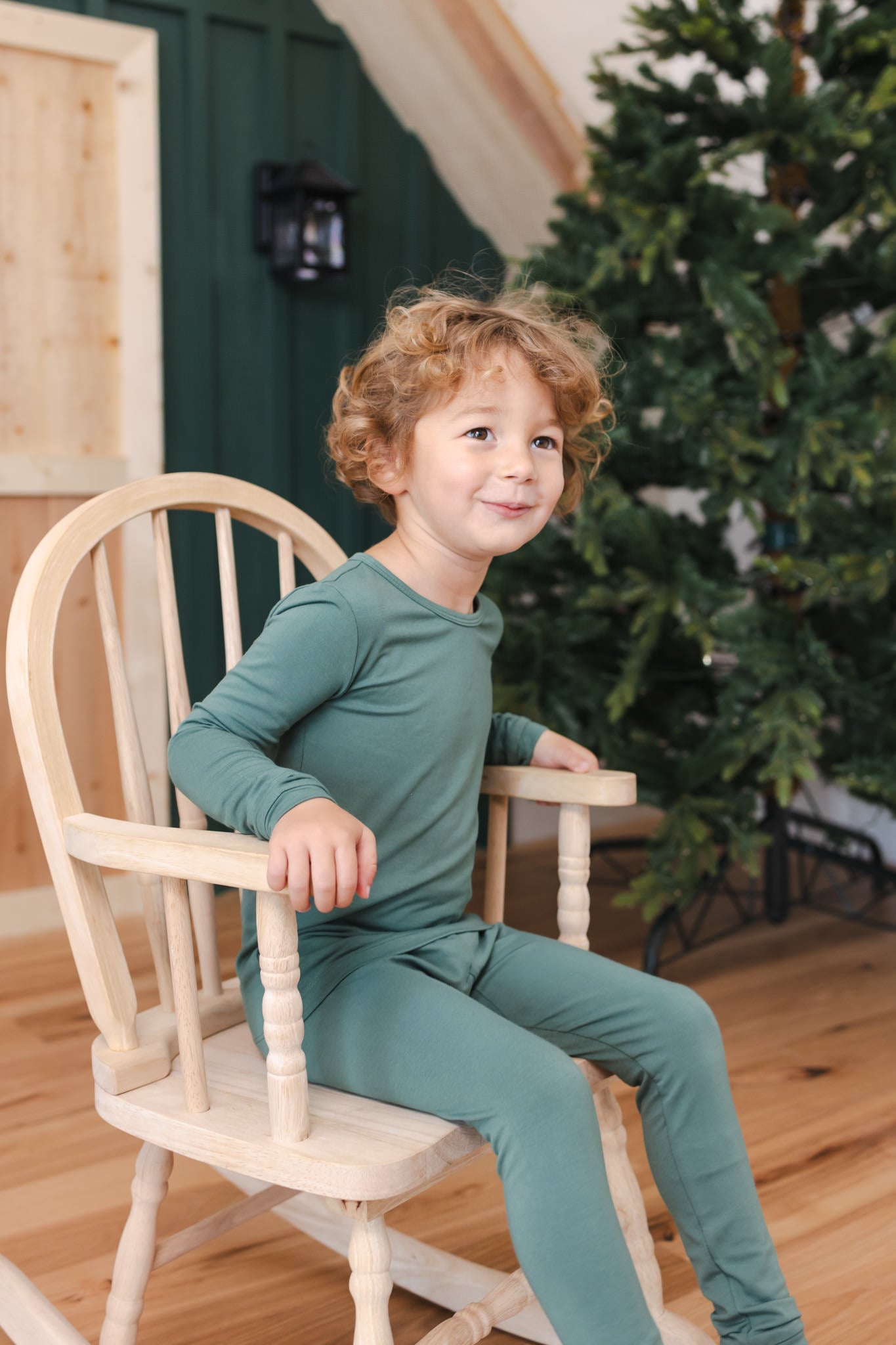 Long Sleeve Pajamas in Pine - Image 7