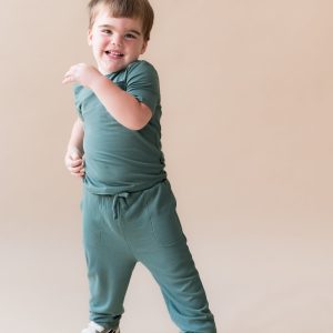 Ribbed Jogger Pant in Pine