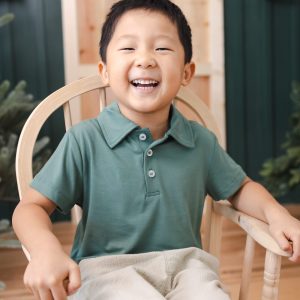 Toddler Short Sleeve Polo in Pine