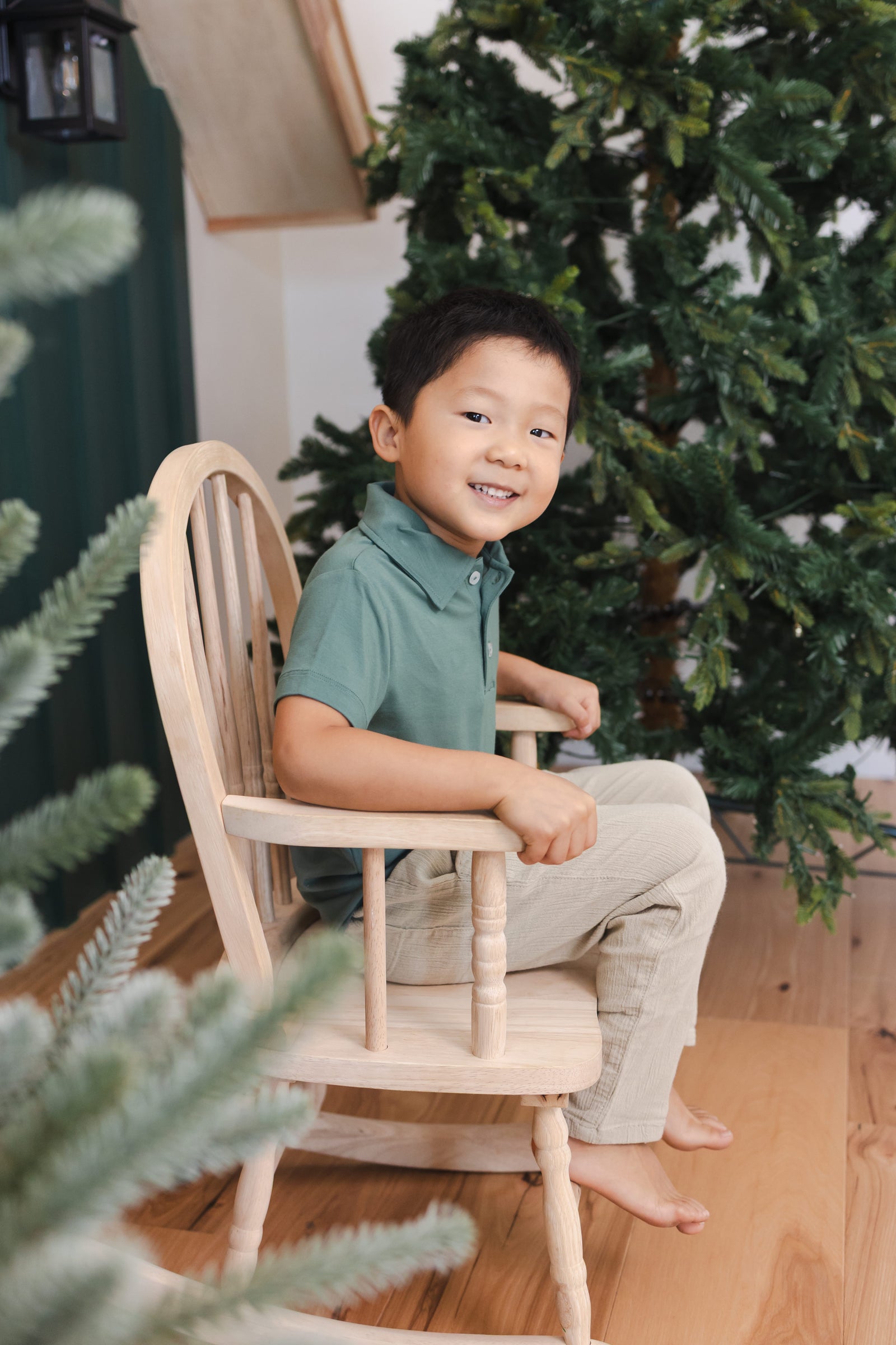 Toddler Short Sleeve Polo in Pine - Image 5