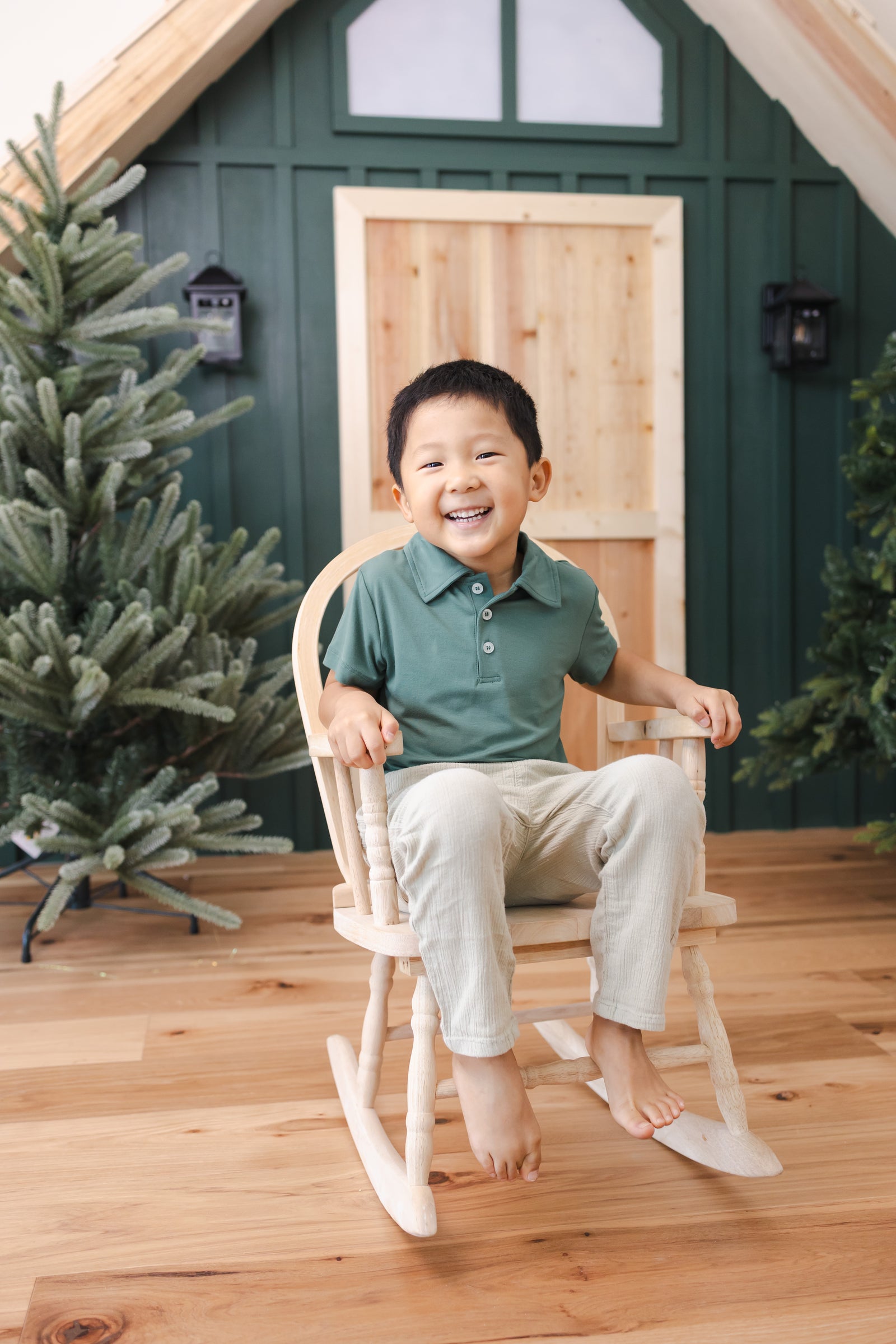 Toddler Short Sleeve Polo in Pine - Image 4