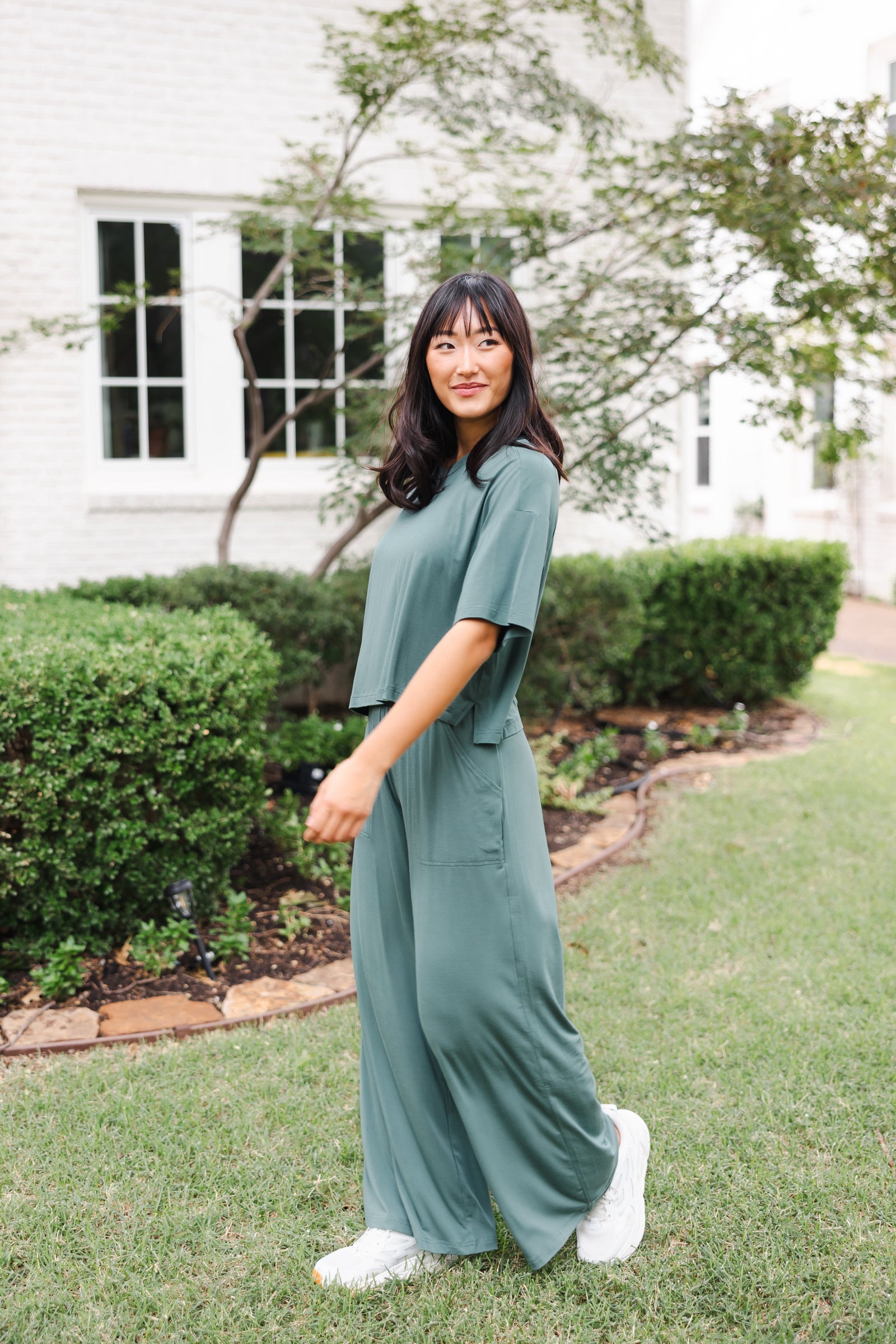 Women's Wide Leg Pant in Pine - Image 3