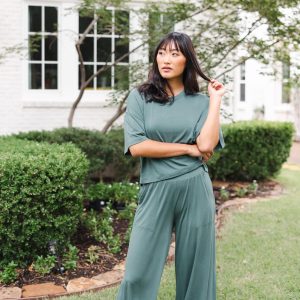 Women's Wide Leg Pant in Pine