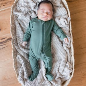 Zippered Footie in Pine