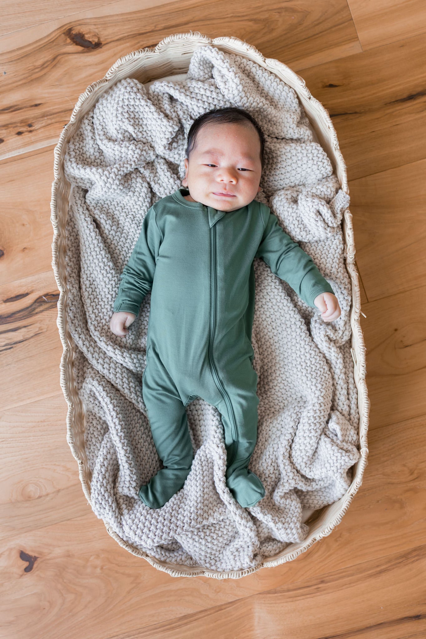 Zippered Footie in Pine