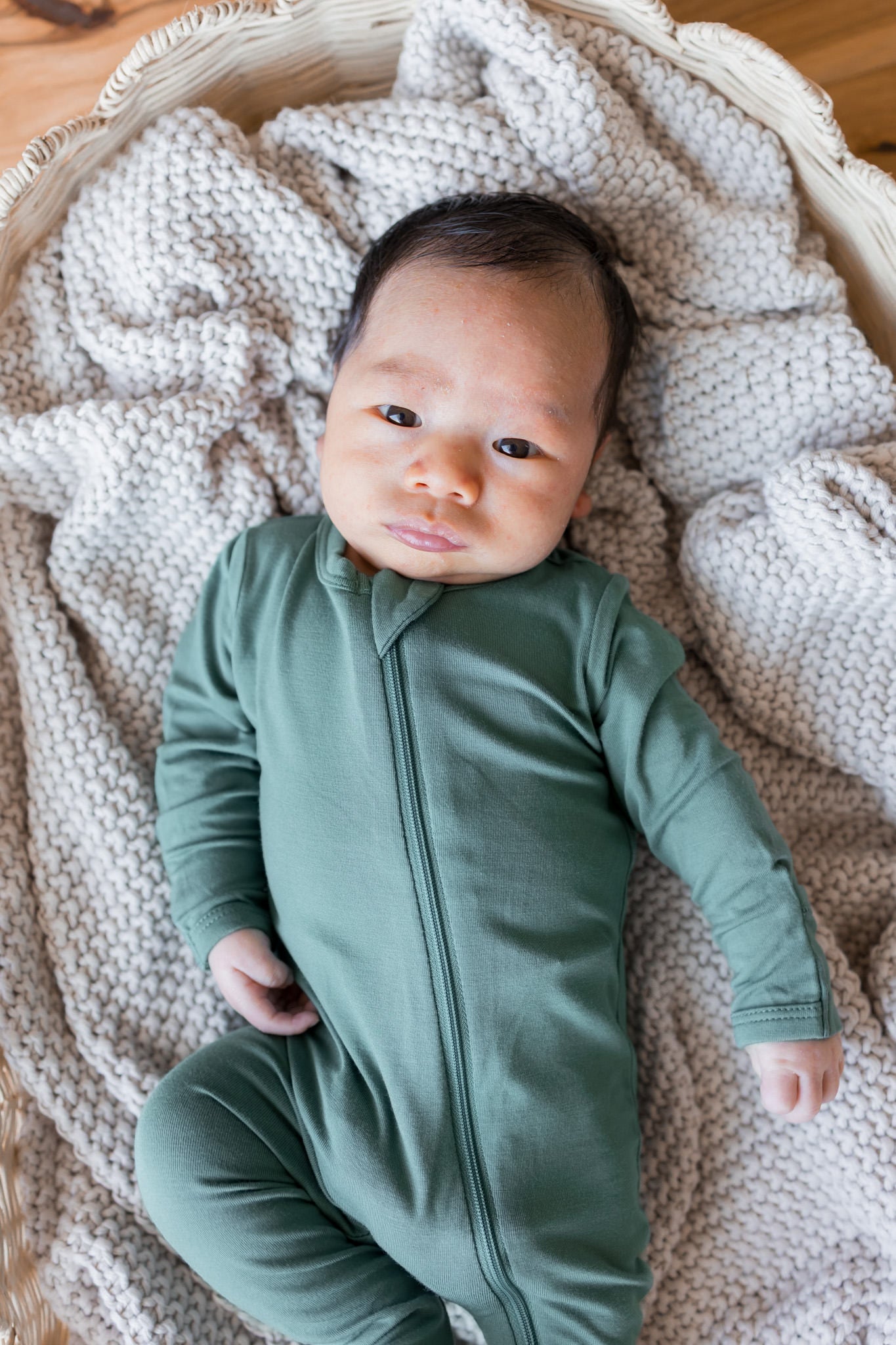 Zippered Footie in Pine - Image 3