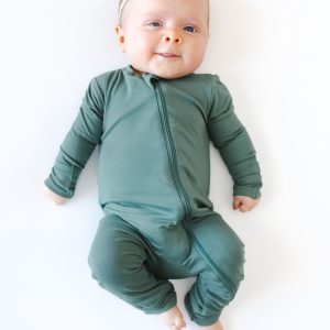 Zippered Romper in Pine