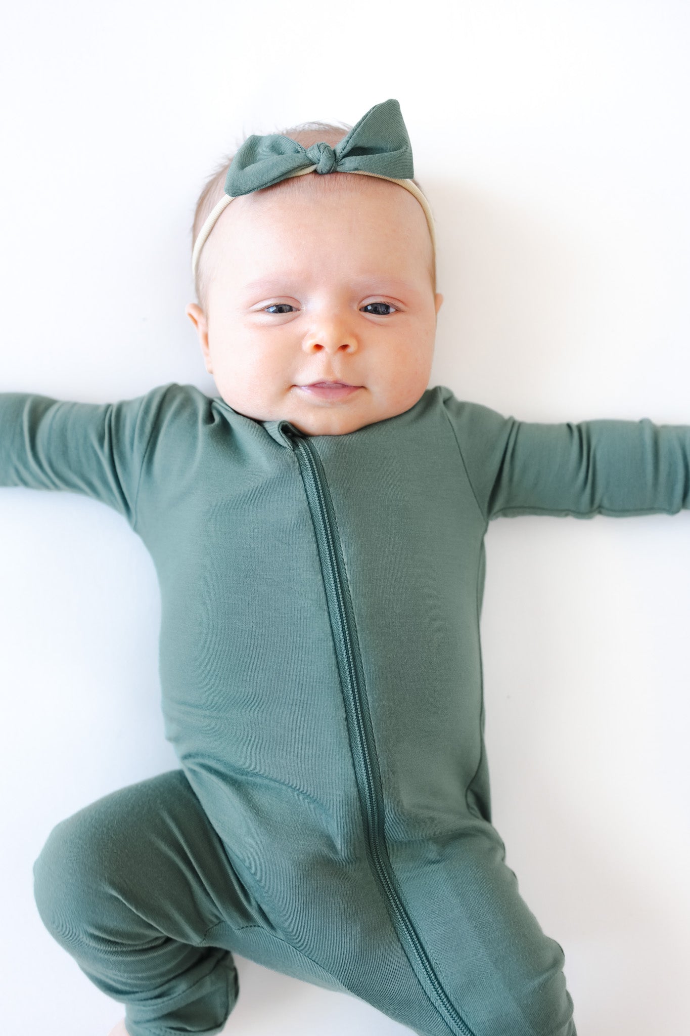 Zippered Romper in Pine - Image 3
