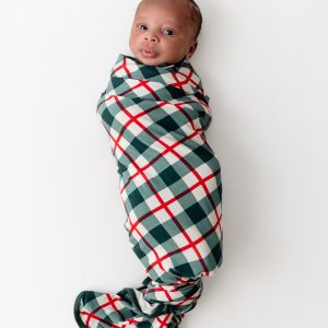 Swaddle Blanket in Holiday Plaid