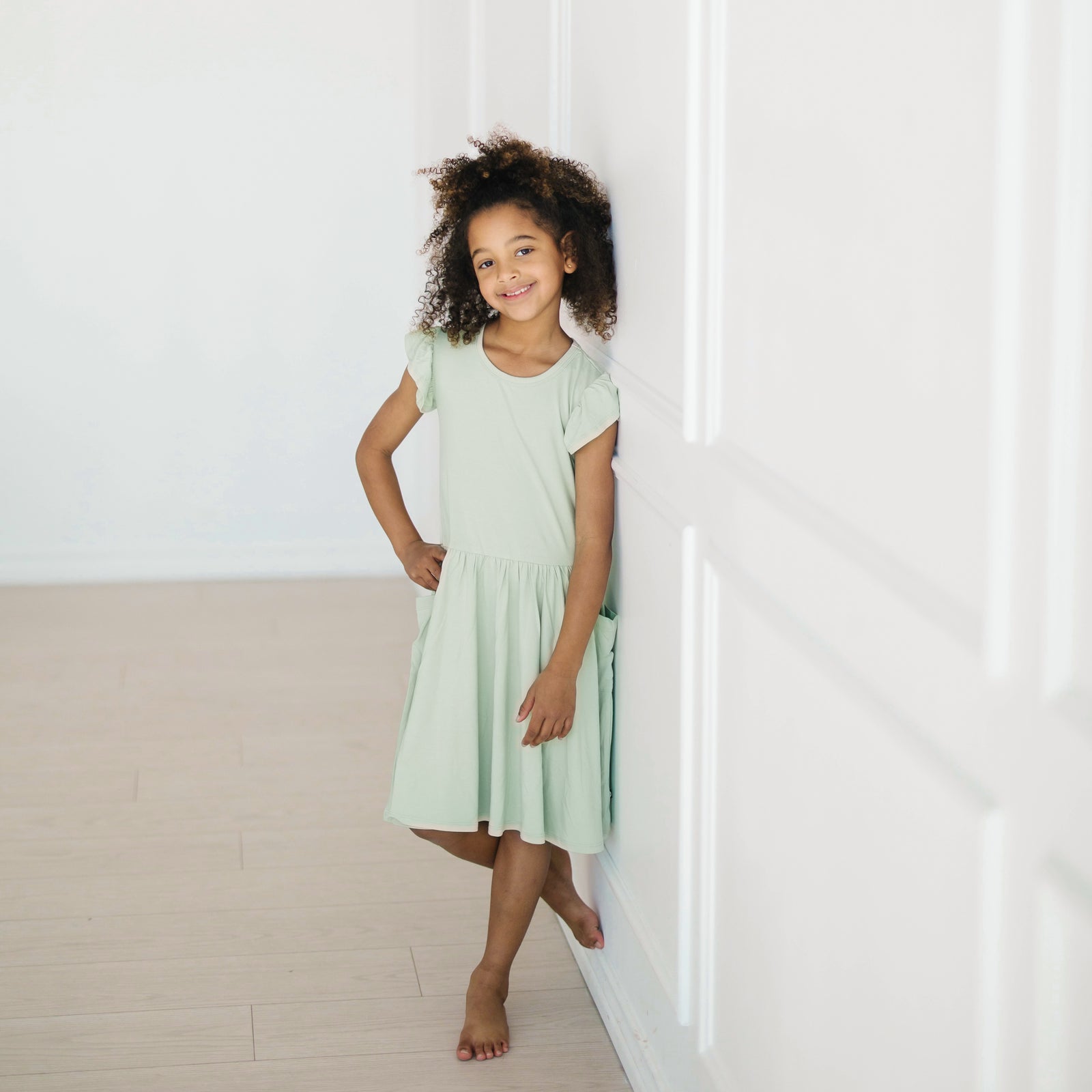 Pocket Dress in Basil - Image 3
