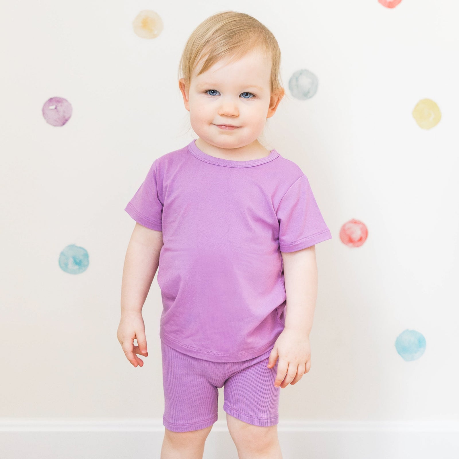 Ribbed Toddler Biker Shorts in Poi - Image 3
