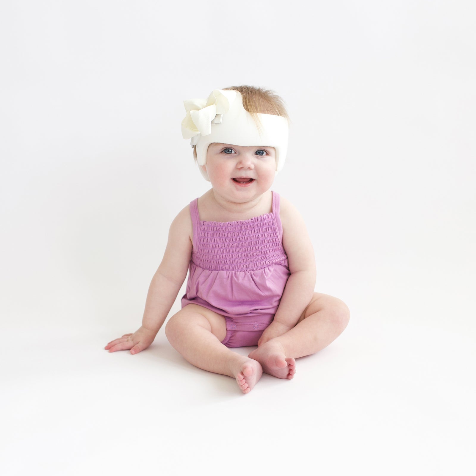 Smocked Bubble Romper in Poi - Image 3