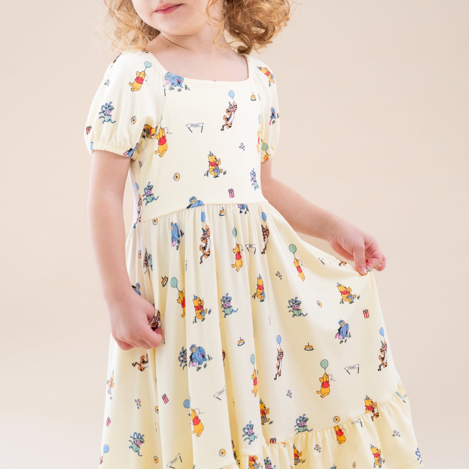 Puff Sleeve Twirl Dress in Winnie the Pooh Celebration - Image 4