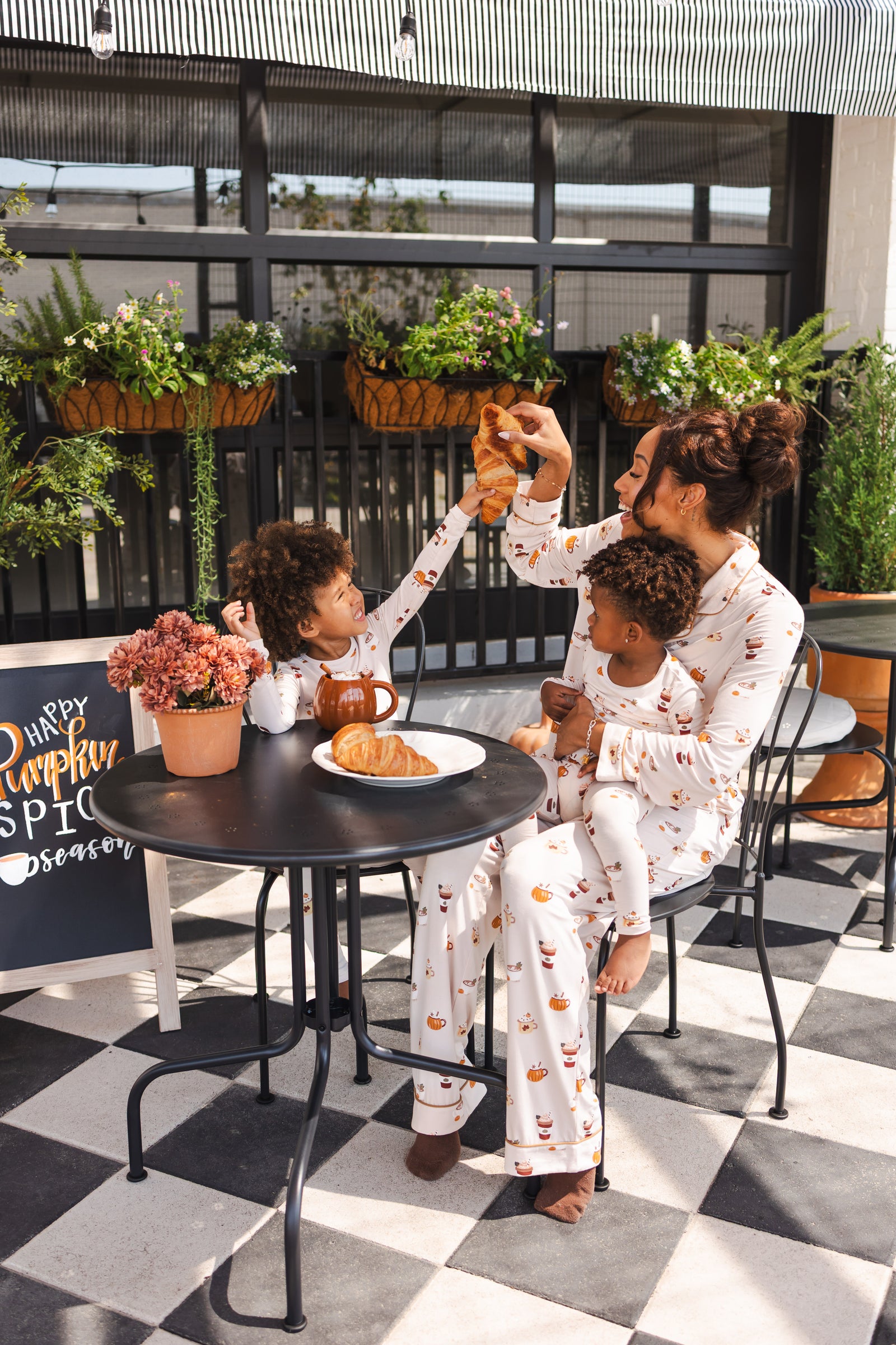 Long Sleeve Pajamas in Pumpkin Spice Latte - Image 4