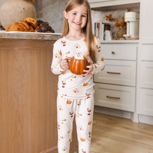 Long Sleeve Pajamas in Pumpkin Spice Latte