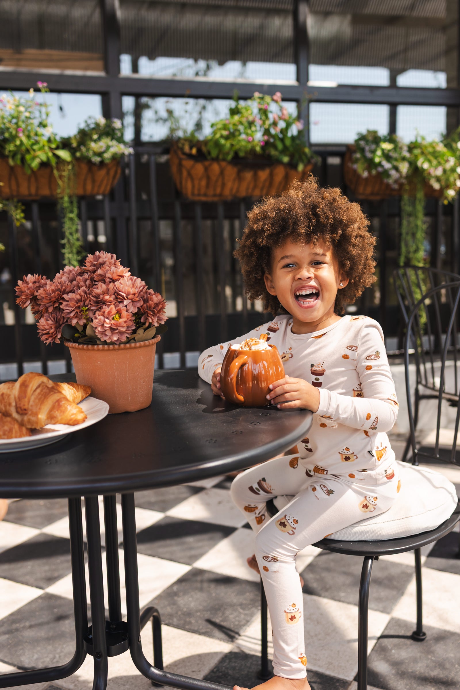Long Sleeve Pajamas in Pumpkin Spice Latte - Image 5