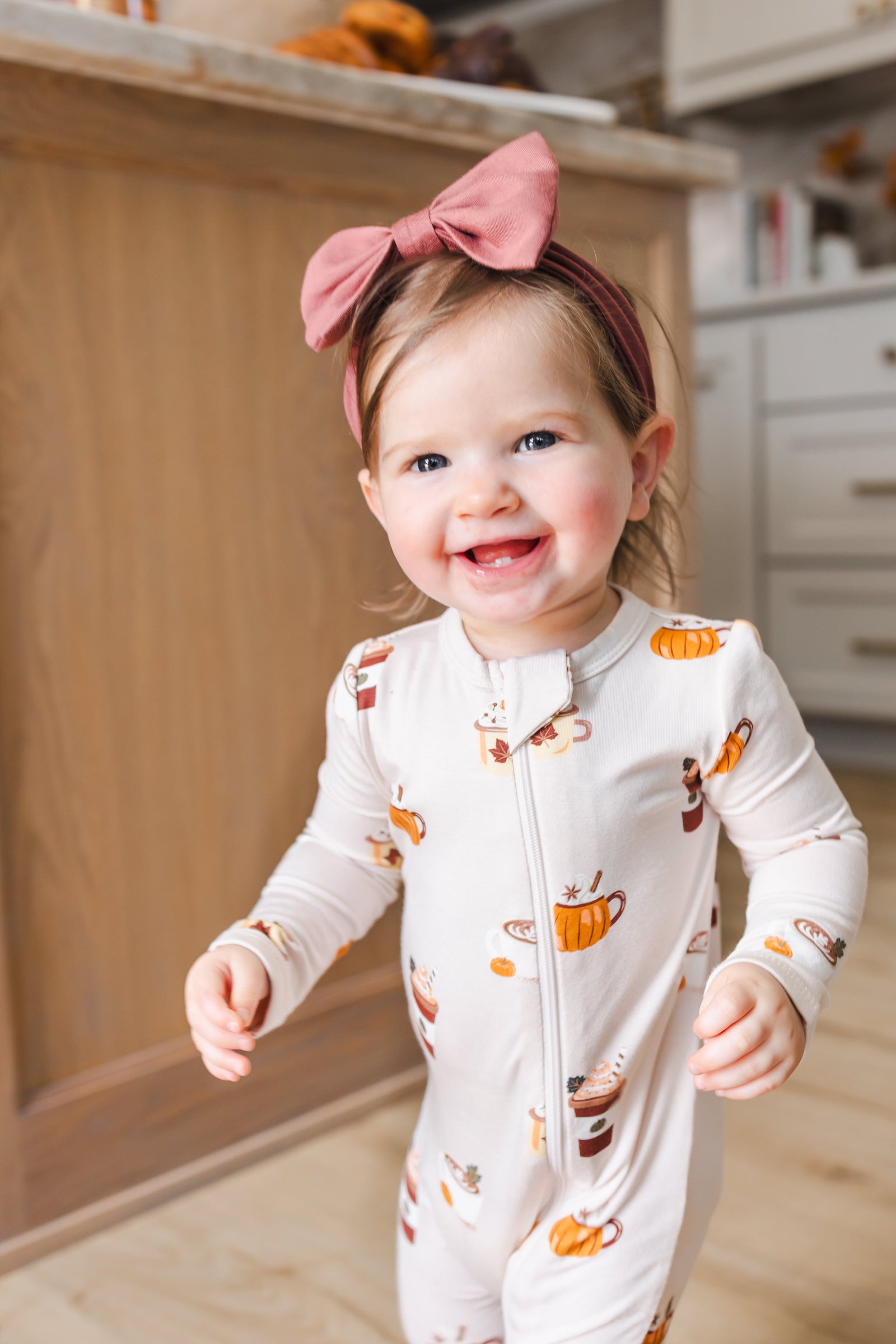 Zippered Romper in Pumpkin Spice Latte - Image 2