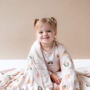 Toddler Blanket in Retro Rainbow 1.0