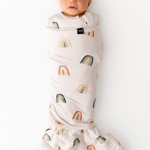Sleep Bag Swaddler in Retro Rainbow 1.0