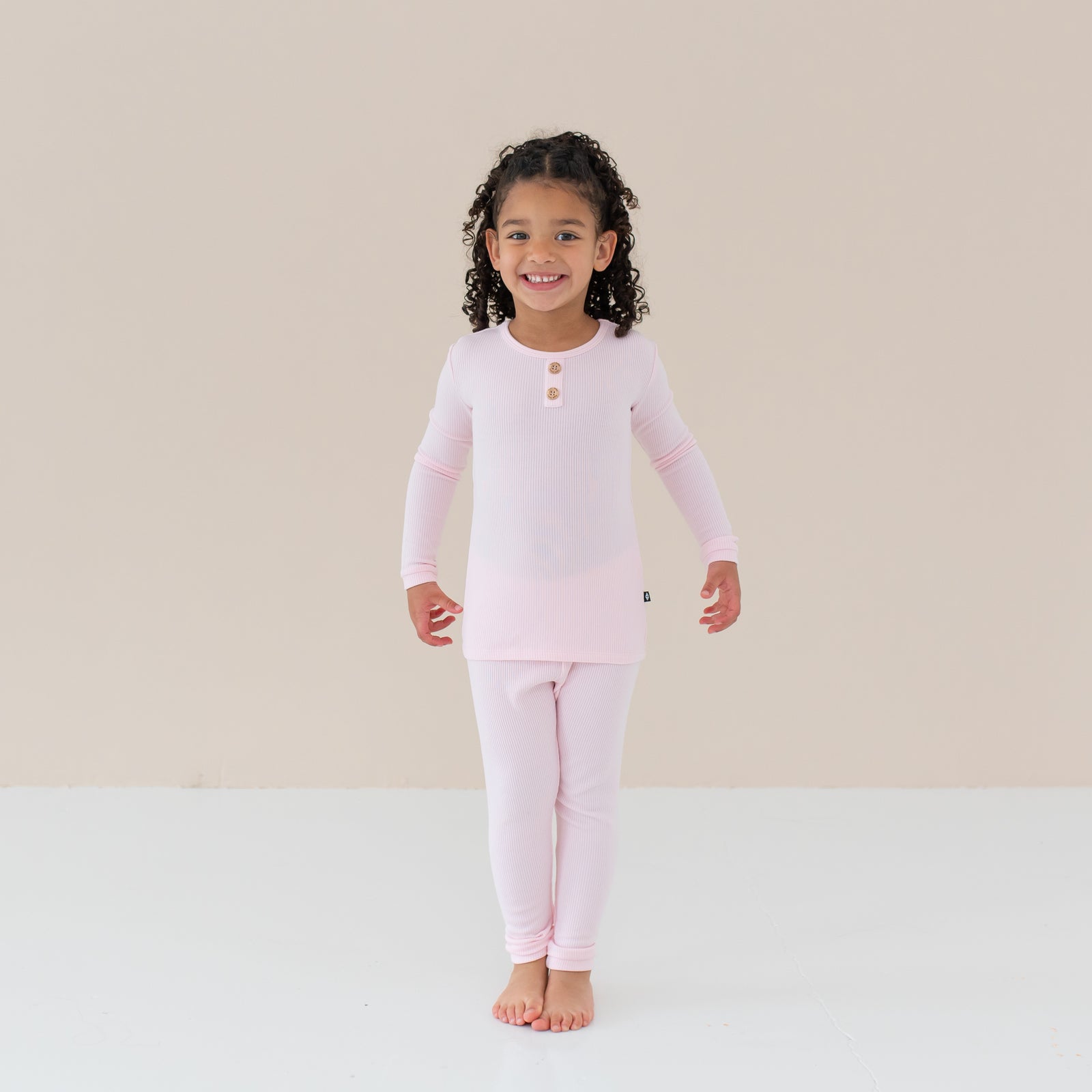 Ribbed Henley Set in Sakura - Image 3