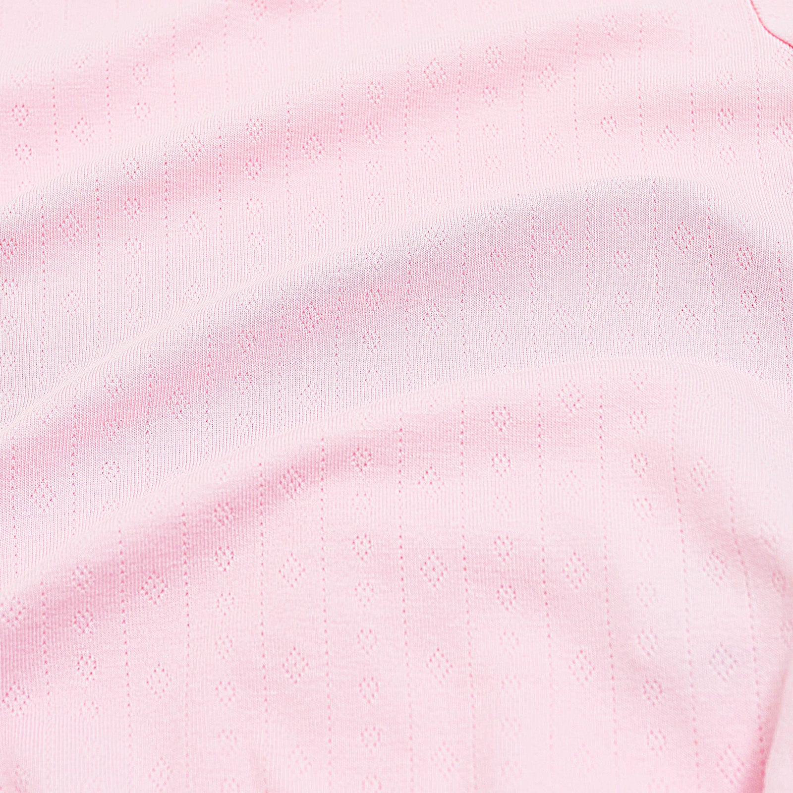Pointelle Zippered Footie in Sakura - Image 5