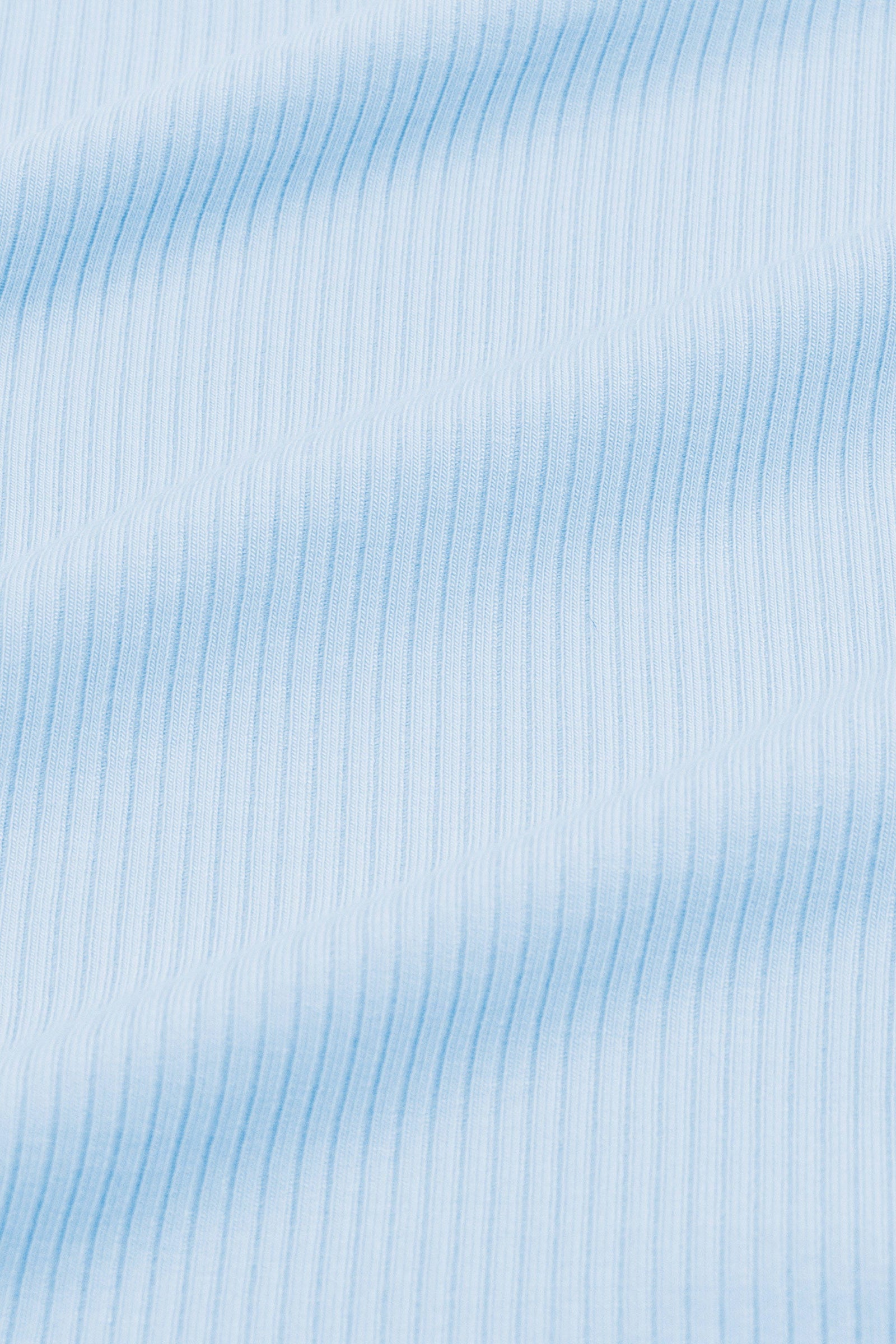 Ribbed Ruffle Zipper Footie in Breeze - Image 6