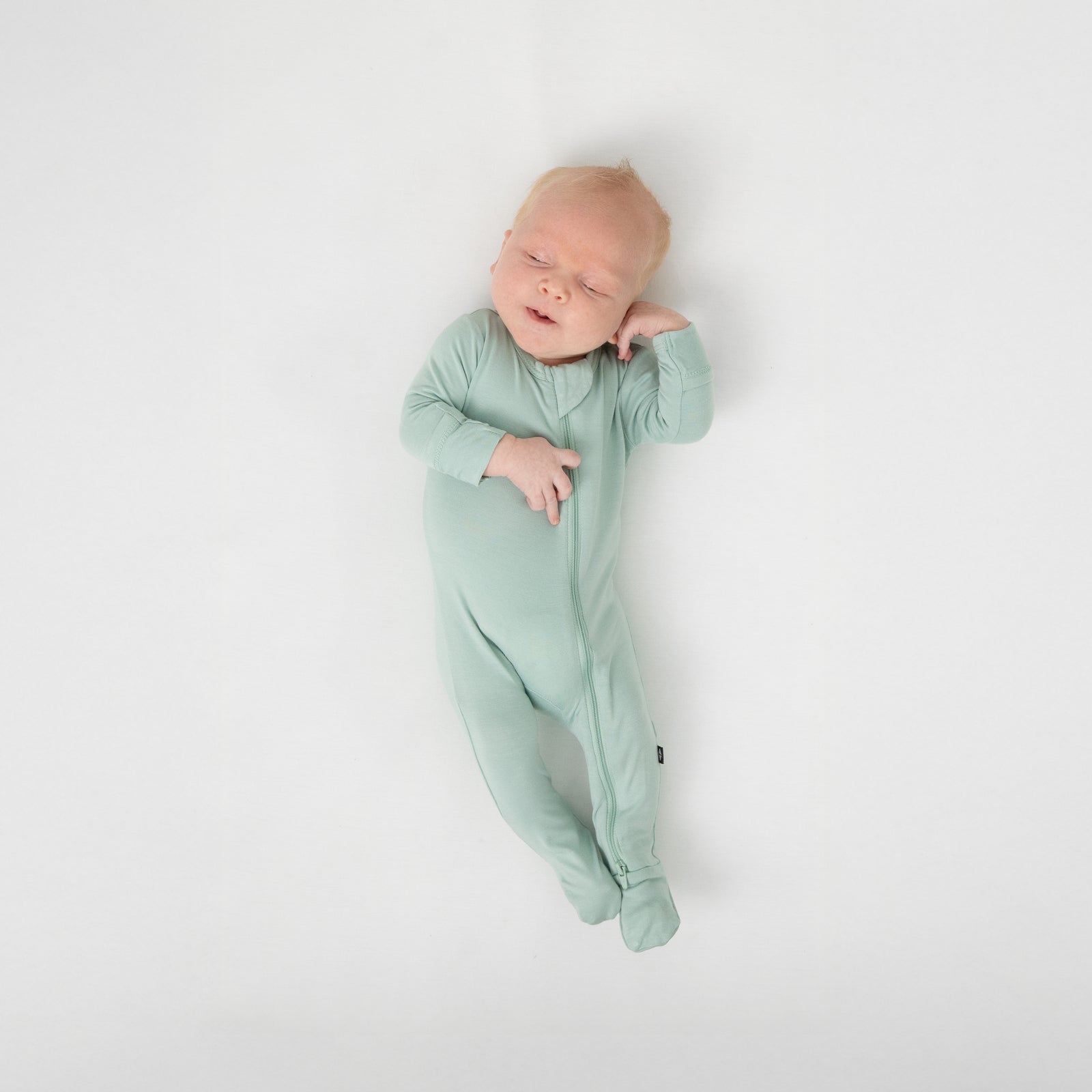 Zippered Footie in Sage - Image 4