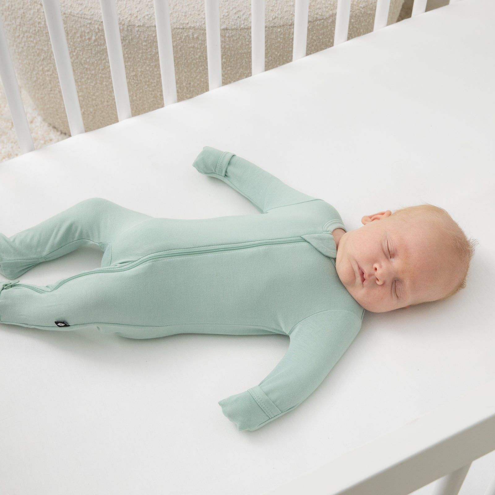 Zippered Footie in Sage - Image 5