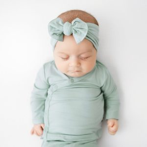 Knotted Bow Headband in Sage