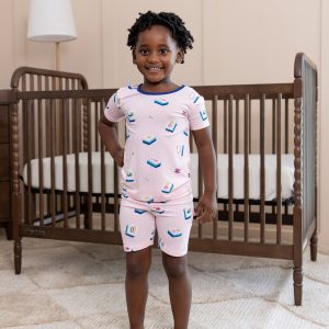 Short Sleeve Pajamas in Sakura Mahjong