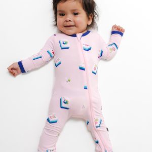 Zippered Romper in Sakura Mahjong