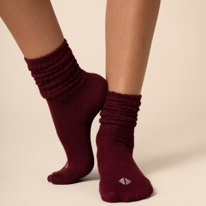 Adult Scrunch Socks in Burgundy