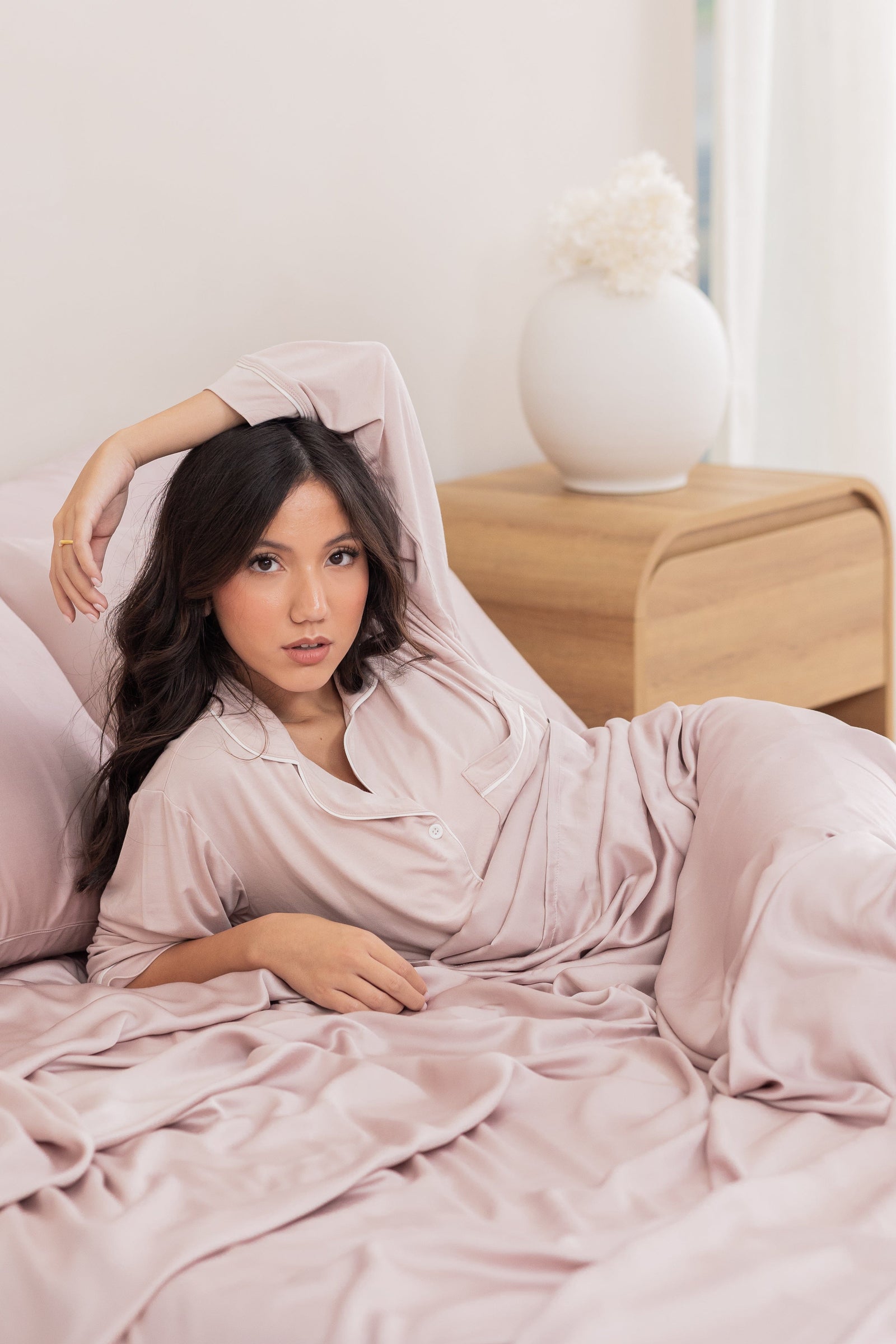 Bamboo Sateen Sheet Set in Rose Quartz - Image 6