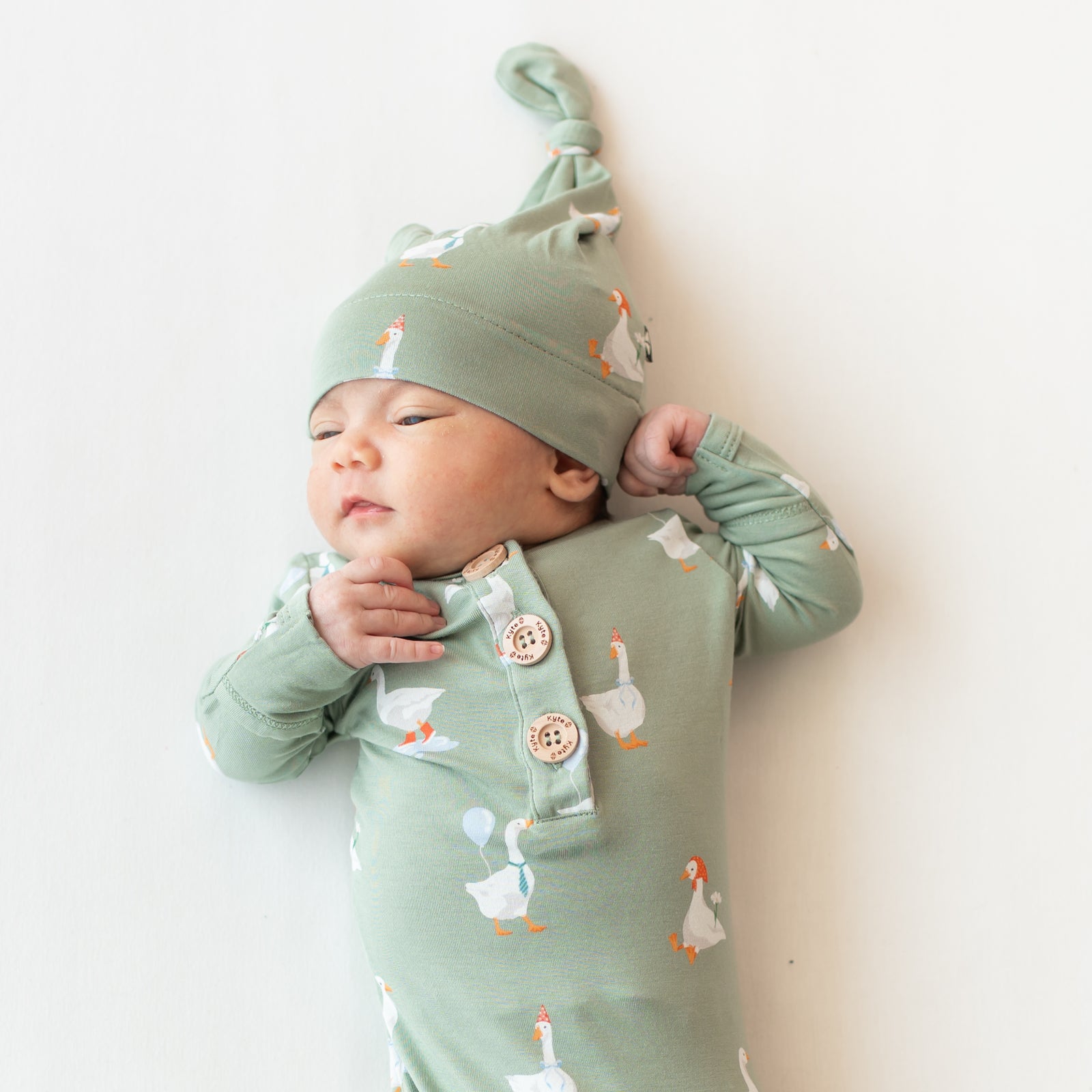 Knotted Day Gown with Hat Set in Silly Goose - Image 3