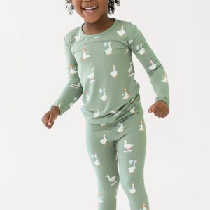 Long Sleeve Pajamas in Silly Goose