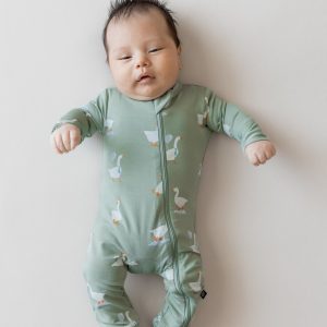 Zippered Romper in Silly Goose