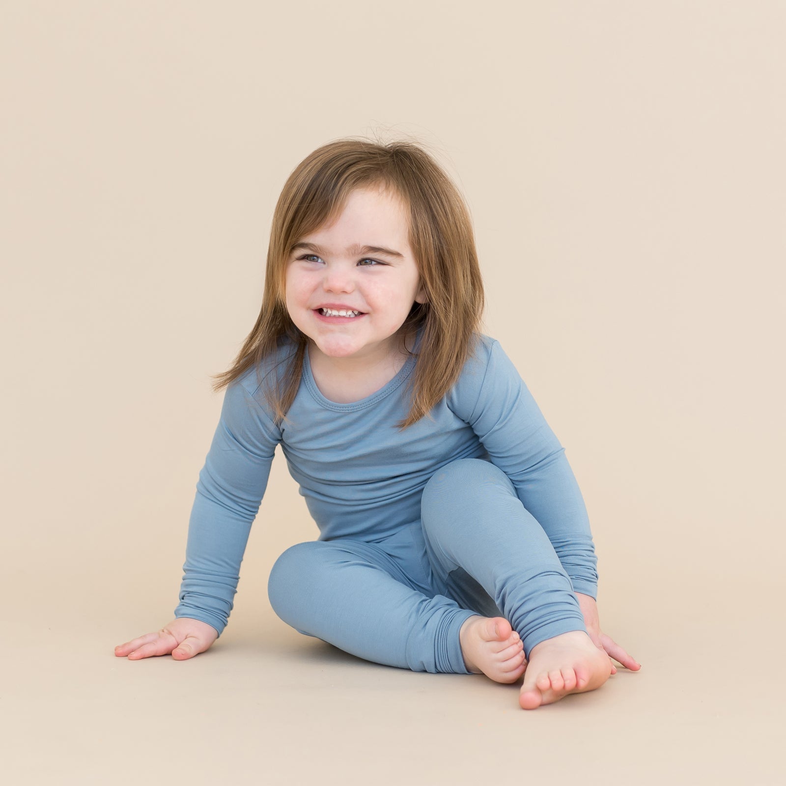 Long Sleeve Pajamas in Slate - Image 4