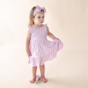 Smocked Dress in Thistle