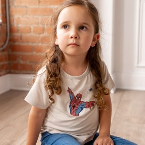 Toddler Basic Tee in Spider-Man on Oat