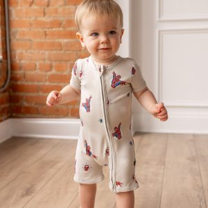 Zipper Shortall Romper in Spider-Man