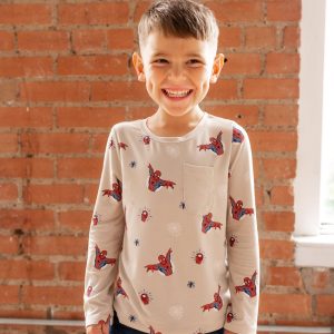Long Sleeve Toddler Crew Neck Tee in Spider-Man