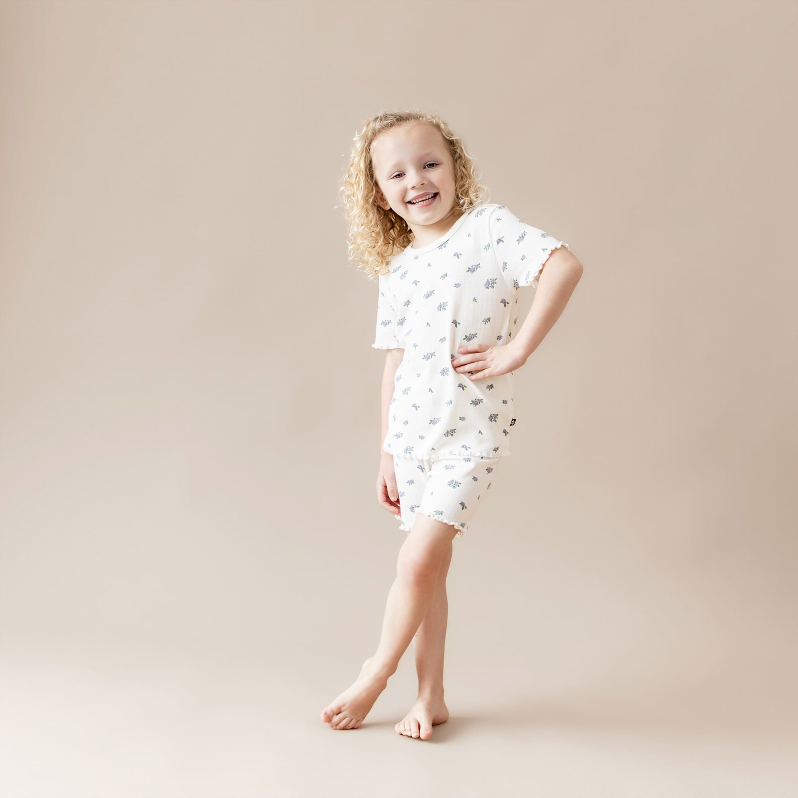 Pointelle Short Sleeve Set in Spray Rose - Image 5