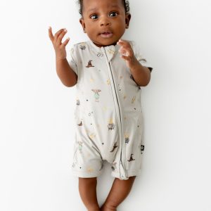 Zipper Shortall Romper in Starry Icon