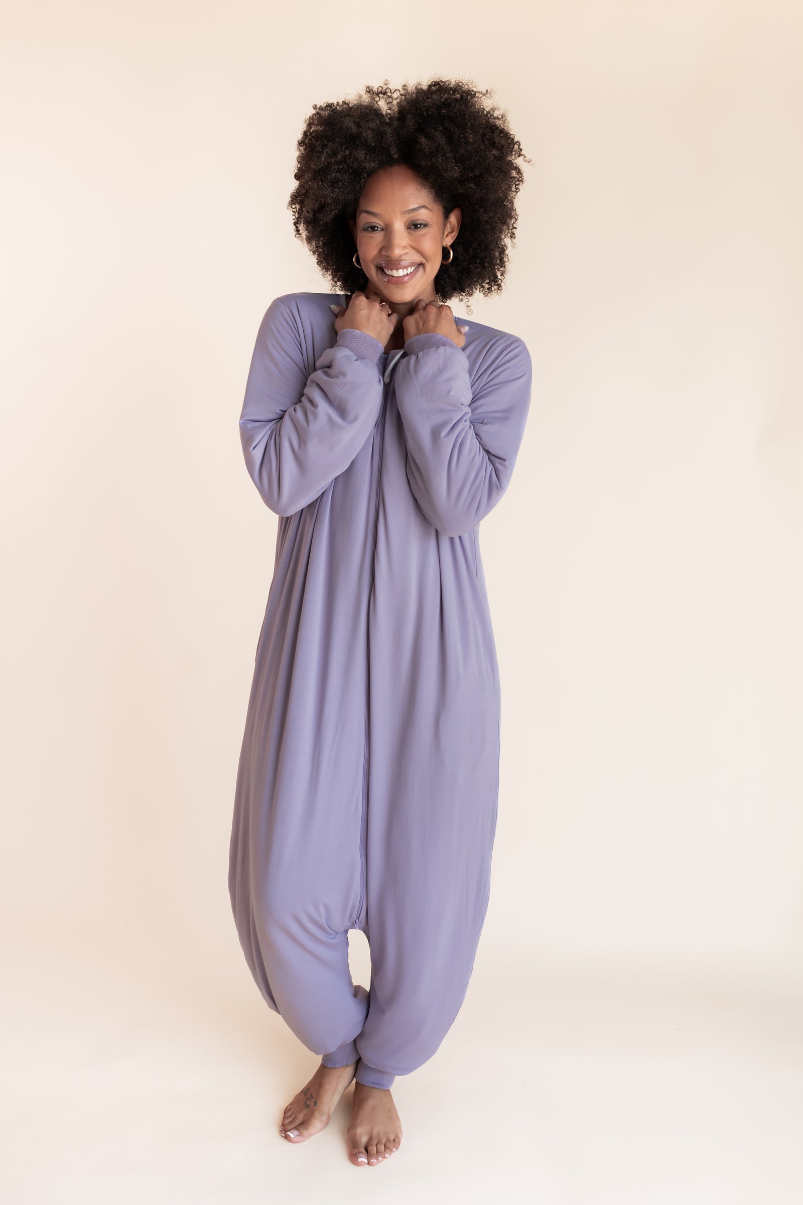 Long Sleeve Adult Sleep Bag Walker in Taro - Image 3