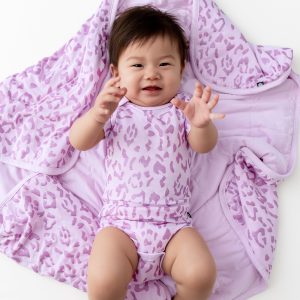 Baby Blanket in Thistle Leopard 1.0