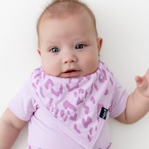 Bib in Thistle Leopard
