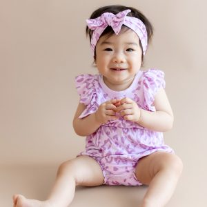 Bubble Romper in Thistle Leopard