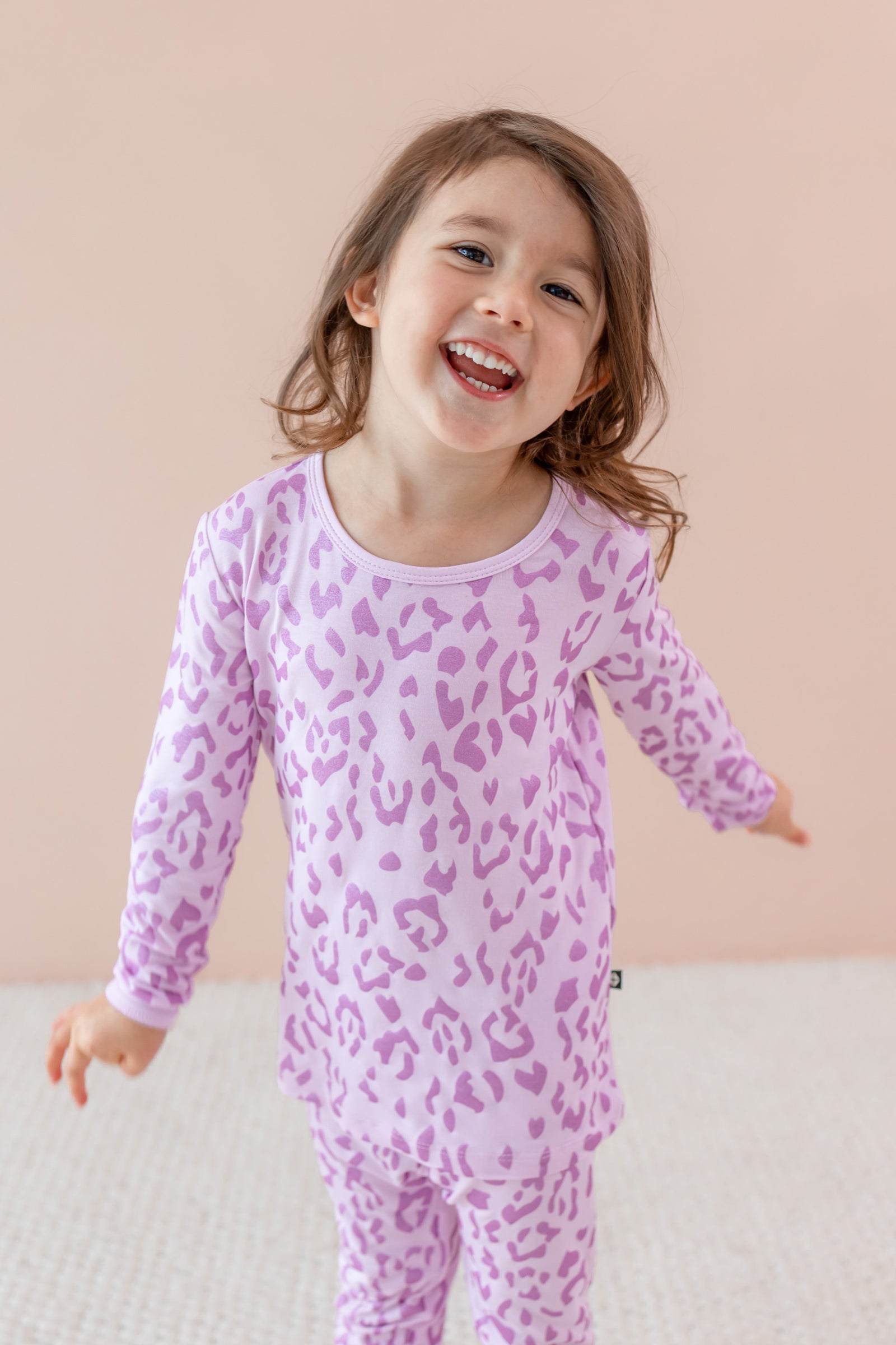 Long Sleeve Pajamas in Thistle Leopard - Image 4