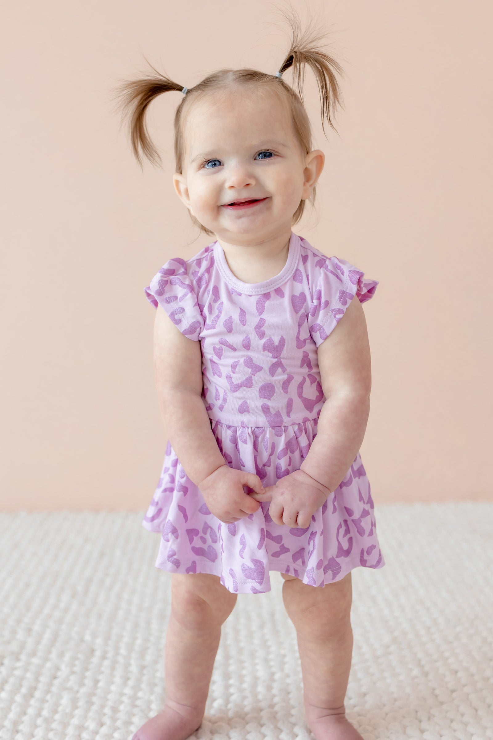 Twirl Bodysuit Dress in Thistle Leopard